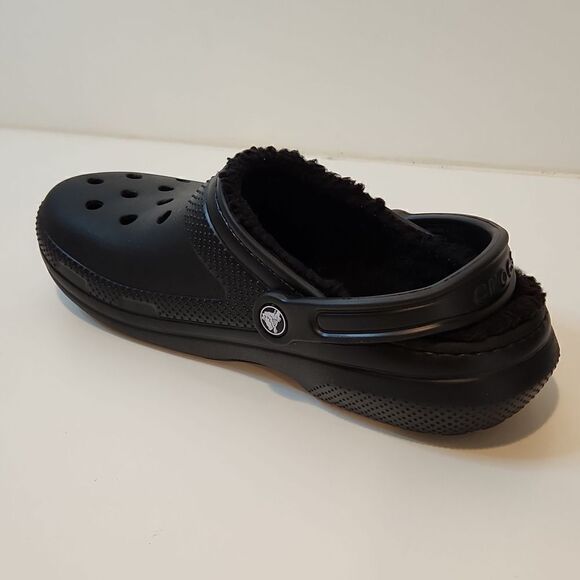Crocs 203591 Black Faux Fur Lined Dual Comfort Clogs Size Mens 9 Womens 11 NICE! main image 8
